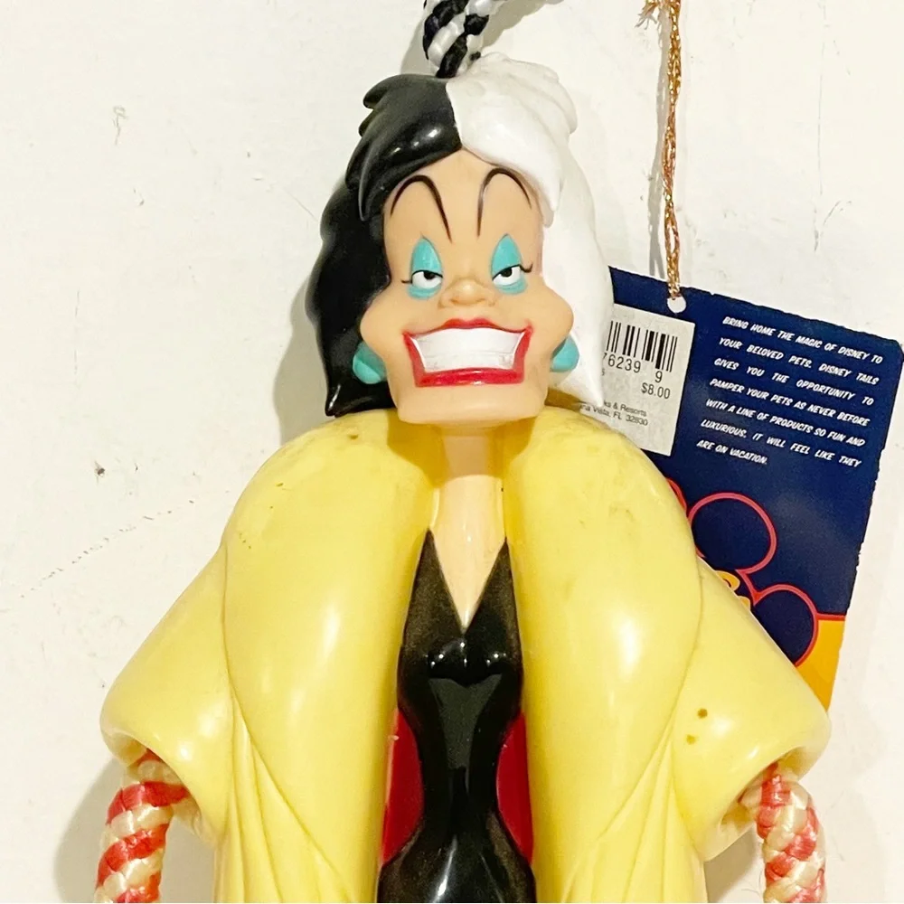 Disney Cruela DeVille Rubber Rope Dog Toy Chew Play‎ NEW